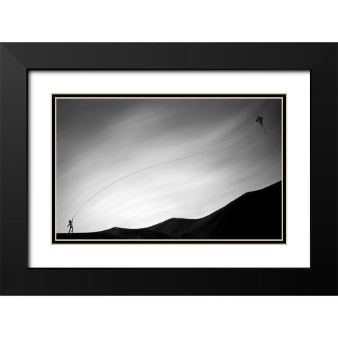 Flying enthusiasm Black Modern Wood Framed Art Print with Double Matting by Qadermazi, Arastoo