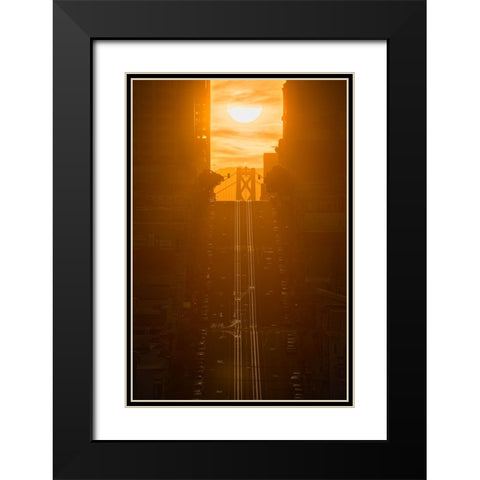 California Henge Black Modern Wood Framed Art Print with Double Matting by Chengming
