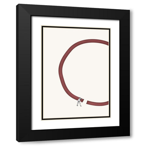 Lets reconnect Black Modern Wood Framed Art Print with Double Matting by Leon, Maarten