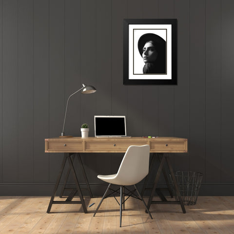 Sara Black Modern Wood Framed Art Print with Double Matting by Ghanbari, Morteza