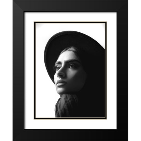 Sara Black Modern Wood Framed Art Print with Double Matting by Ghanbari, Morteza