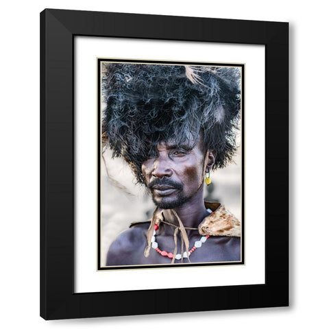 Man Of The Dassenech Black Modern Wood Framed Art Print with Double Matting by Cole, Trevor