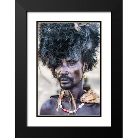 Man Of The Dassenech Black Modern Wood Framed Art Print with Double Matting by Cole, Trevor