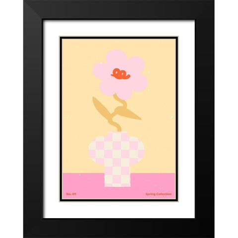 Spring Flower #09 Black Modern Wood Framed Art Print with Double Matting by NKTN
