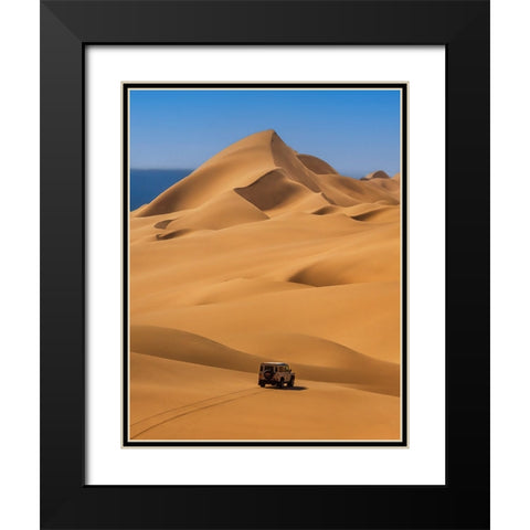 Desert Expedition Black Modern Wood Framed Art Print with Double Matting by Zheng, Michael