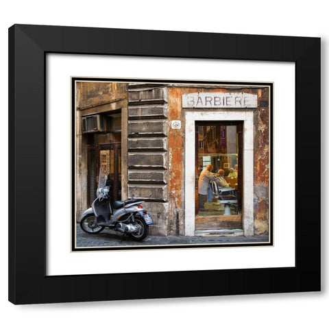 Barbiere Black Modern Wood Framed Art Print with Double Matting by Nielsen, Stefan