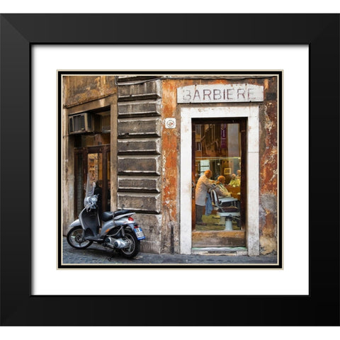Barbiere Black Modern Wood Framed Art Print with Double Matting by Nielsen, Stefan