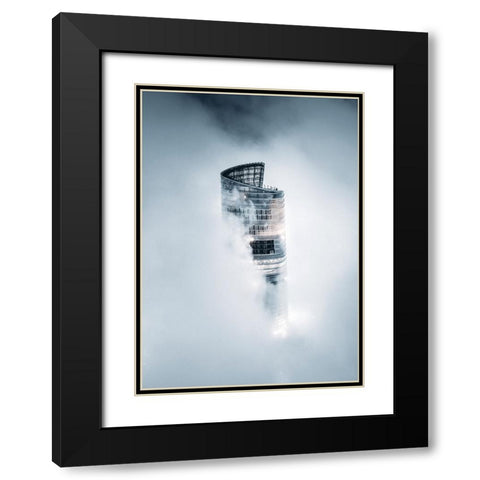 City On The Cloud Black Modern Wood Framed Art Print with Double Matting by Tien, Aron