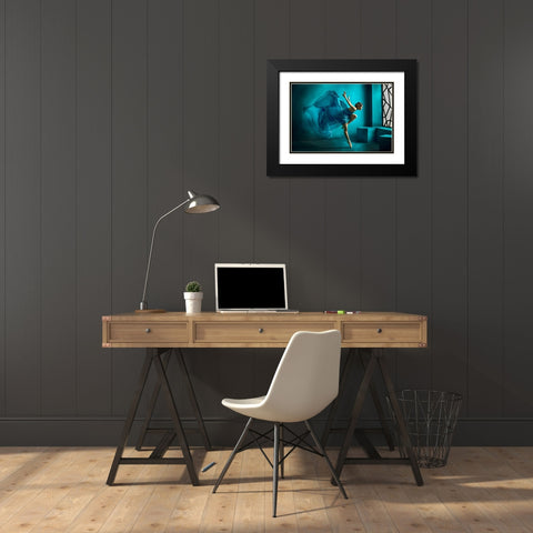 Tinkerbell Black Modern Wood Framed Art Print with Double Matting by Muliani Hartojo, Angela