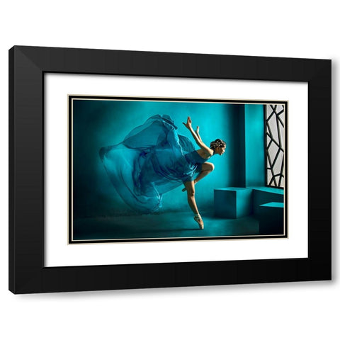 Tinkerbell Black Modern Wood Framed Art Print with Double Matting by Muliani Hartojo, Angela