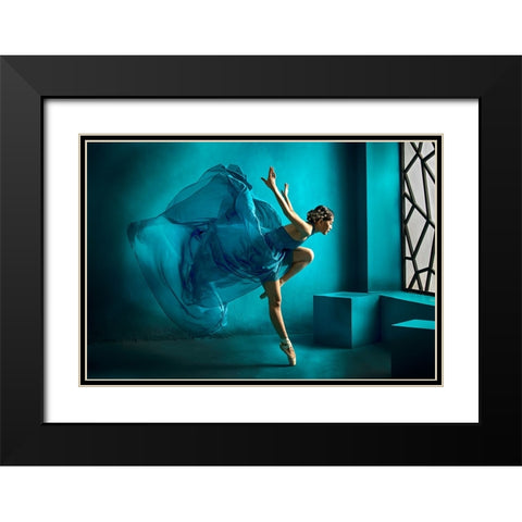 Tinkerbell Black Modern Wood Framed Art Print with Double Matting by Muliani Hartojo, Angela