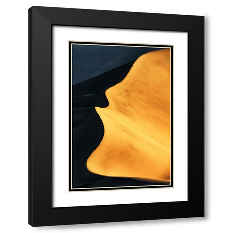 The Sand Dune under Morning Sunshine Black Modern Wood Framed Art Print with Double Matting by Qiu, Jenny