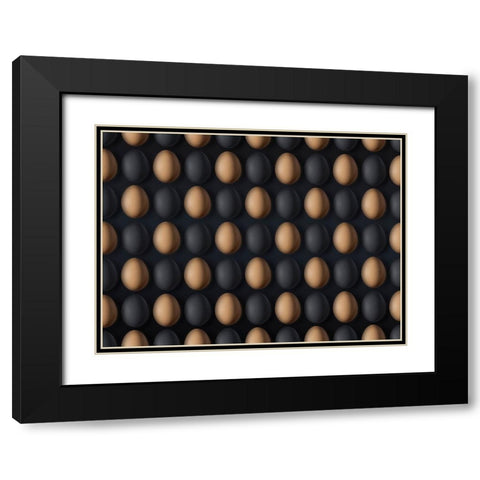 EGG Black Modern Wood Framed Art Print with Double Matting by Zhang, Yujie