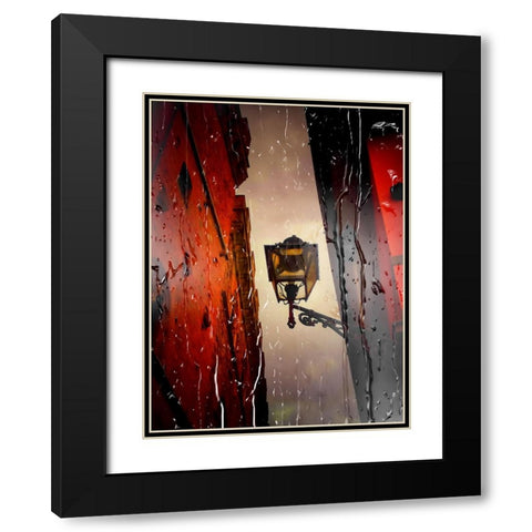 Street Light Black Modern Wood Framed Art Print with Double Matting by Jasmine