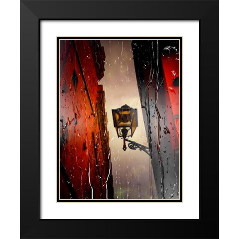 Street Light Black Modern Wood Framed Art Print with Double Matting by Jasmine