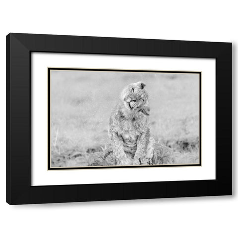 In the Rain Black Modern Wood Framed Art Print with Double Matting by Zuo, Jun