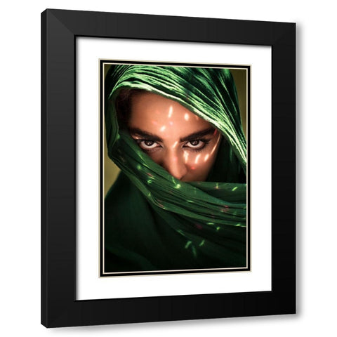 Fateme Black Modern Wood Framed Art Print with Double Matting by Mokhtari, Mehdi
