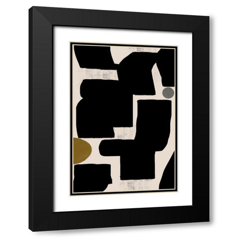 Abstract Art No1. Black Modern Wood Framed Art Print with Double Matting by The Miuus Studio