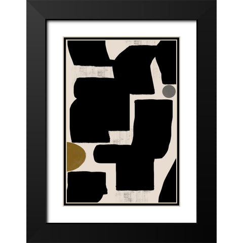 Abstract Art No1. Black Modern Wood Framed Art Print with Double Matting by The Miuus Studio