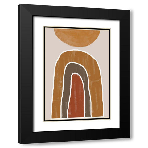 Abstract Rainbow Black Modern Wood Framed Art Print with Double Matting by The Miuus Studio
