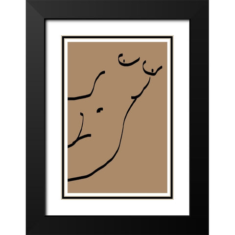 Woman Black Modern Wood Framed Art Print with Double Matting by The Miuus Studio