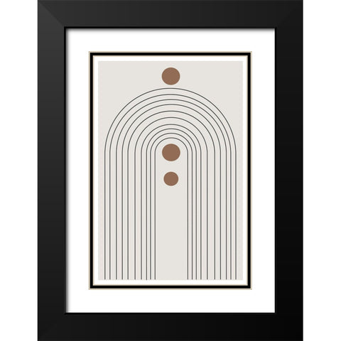 Arch No1. Black Modern Wood Framed Art Print with Double Matting by The Miuus Studio