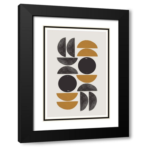 Retro Composition Black Modern Wood Framed Art Print with Double Matting by The Miuus Studio