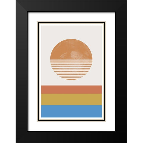 Retro Landscape Black Modern Wood Framed Art Print with Double Matting by The Miuus Studio