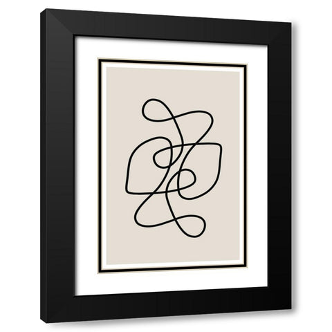 Line Art Black Modern Wood Framed Art Print with Double Matting by The Miuus Studio