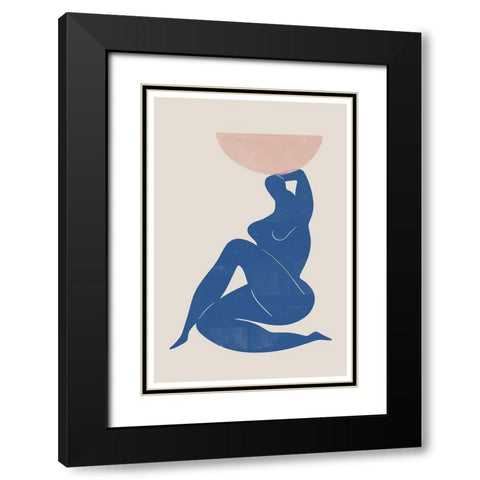 Vase and Woman Black Modern Wood Framed Art Print with Double Matting by The Miuus Studio