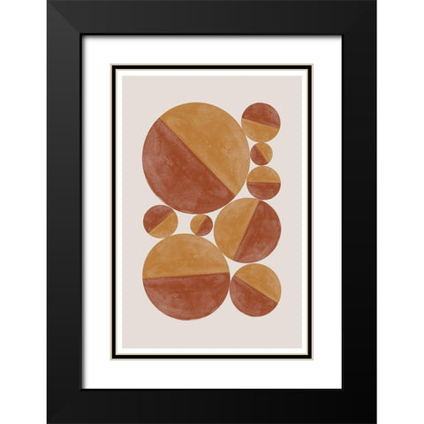 Burnt Orange Bols Black Modern Wood Framed Art Print with Double Matting by The Miuus Studio
