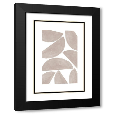 Soft Composition No2. Black Modern Wood Framed Art Print with Double Matting by The Miuus Studio