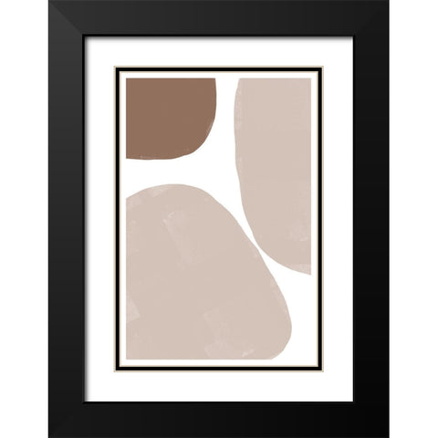 Soft Composition No4. Black Modern Wood Framed Art Print with Double Matting by The Miuus Studio