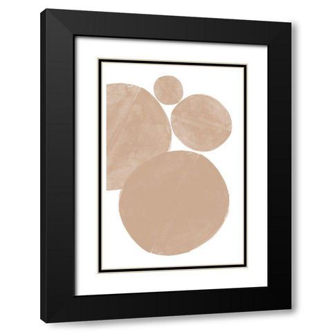 Soft Composition No5. Black Modern Wood Framed Art Print with Double Matting by The Miuus Studio