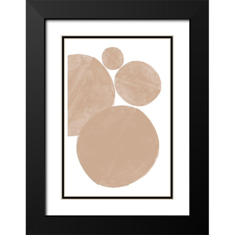 Soft Composition No5. Black Modern Wood Framed Art Print with Double Matting by The Miuus Studio