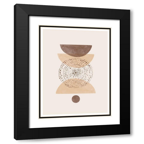 Boho No2. Black Modern Wood Framed Art Print with Double Matting by The Miuus Studio