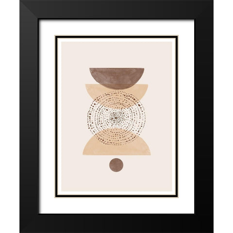 Boho No2. Black Modern Wood Framed Art Print with Double Matting by The Miuus Studio