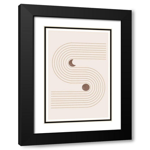 Boho Arch Black Modern Wood Framed Art Print with Double Matting by The Miuus Studio