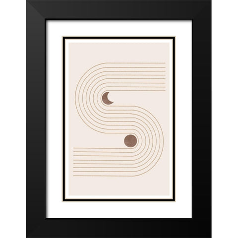 Boho Arch Black Modern Wood Framed Art Print with Double Matting by The Miuus Studio