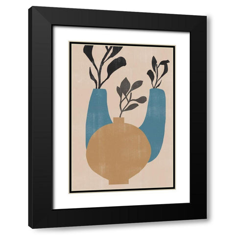 Vases No7. Black Modern Wood Framed Art Print with Double Matting by The Miuus Studio