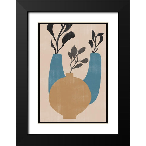 Vases No7. Black Modern Wood Framed Art Print with Double Matting by The Miuus Studio