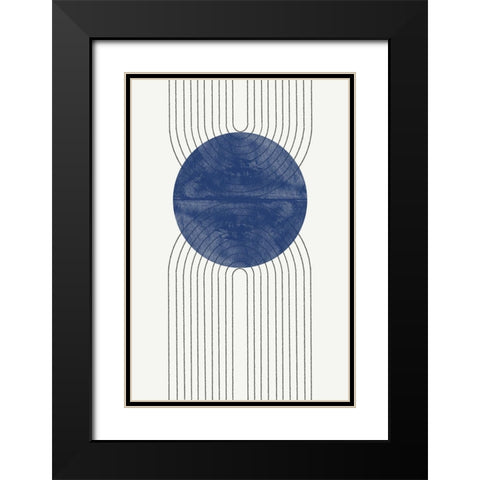 Blue Moon No1. Black Modern Wood Framed Art Print with Double Matting by The Miuus Studio