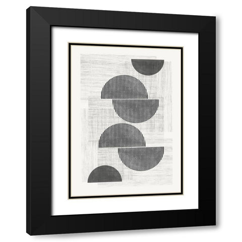 Retro Modern Black Modern Wood Framed Art Print with Double Matting by The Miuus Studio