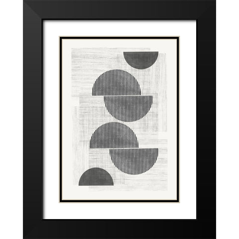 Retro Modern Black Modern Wood Framed Art Print with Double Matting by The Miuus Studio