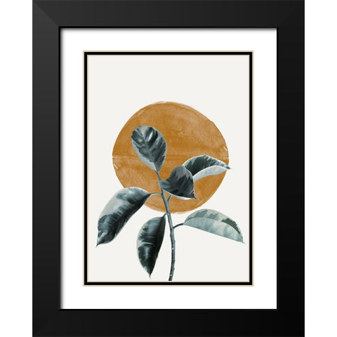 Sun and Ficus Black Modern Wood Framed Art Print with Double Matting by The Miuus Studio