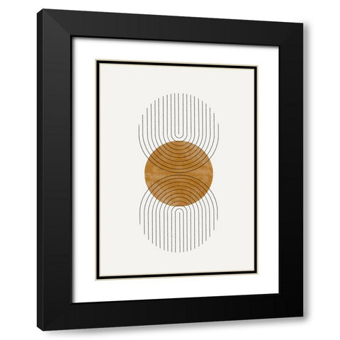 Moden Composition Black Modern Wood Framed Art Print with Double Matting by The Miuus Studio