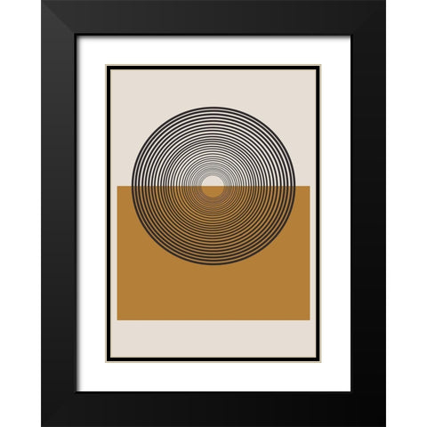 Retro Landscape Black Modern Wood Framed Art Print with Double Matting by The Miuus Studio