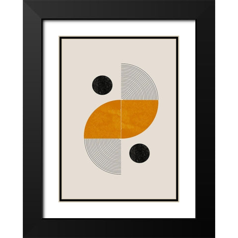 Retro Shape Black Modern Wood Framed Art Print with Double Matting by The Miuus Studio