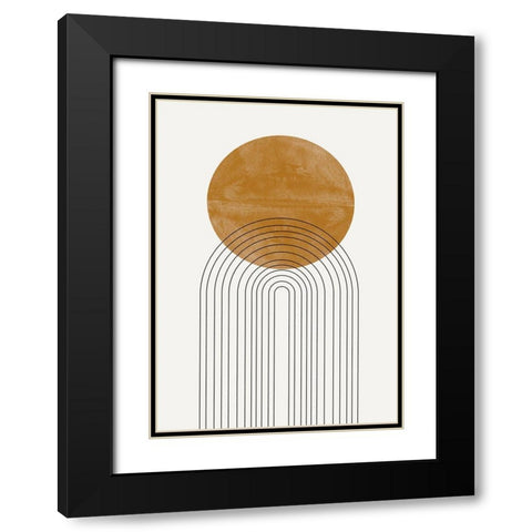 Abstract Flow No2. Black Modern Wood Framed Art Print with Double Matting by The Miuus Studio