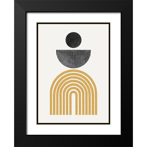 Midcentury Composition Black Modern Wood Framed Art Print with Double Matting by The Miuus Studio